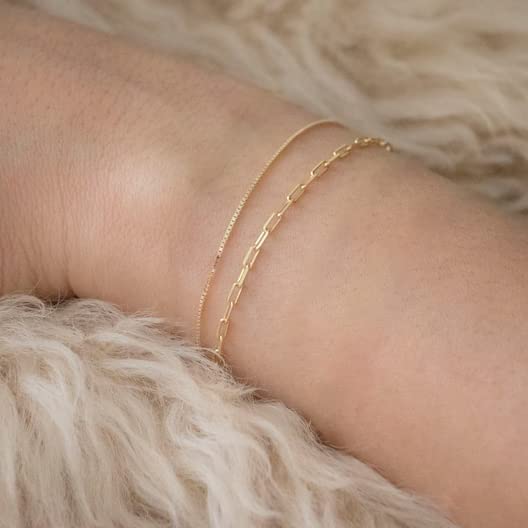 Tasiso Gold Bracelets for Women 14K Gold Jewelry for Women Cute Heart Beaded Bracelets for Women