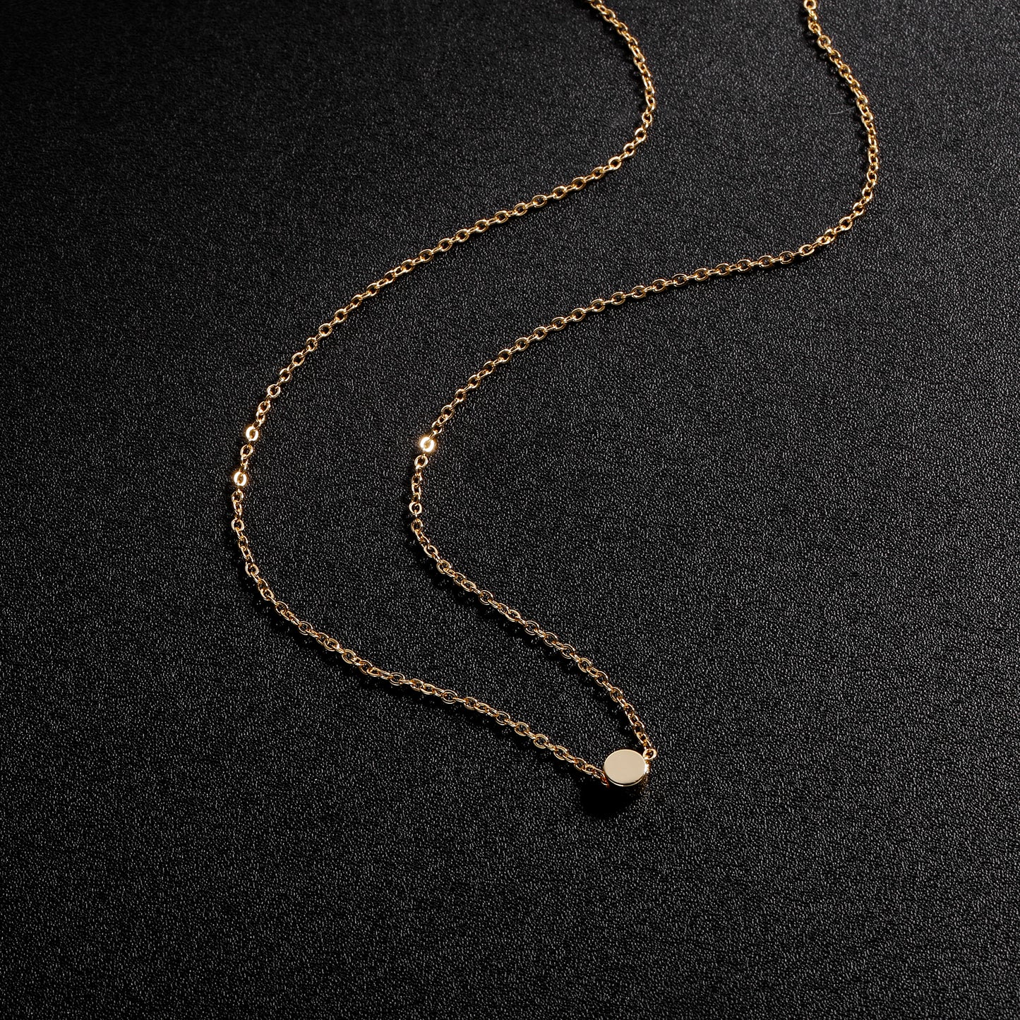 TASISO 14K Gold Plated Tiny Dot Pendant Necklace