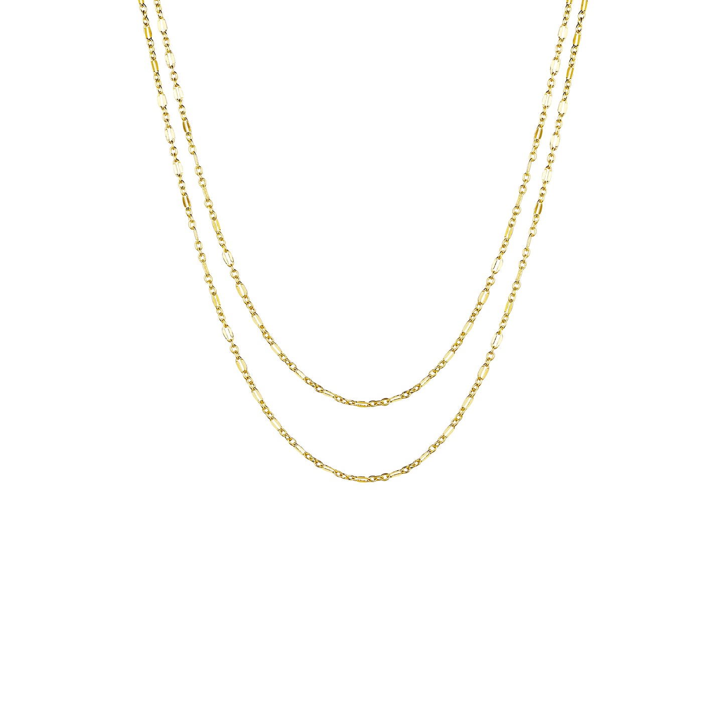 TASISO 14K Gold Plated Layered Lip Chain Choker Necklace