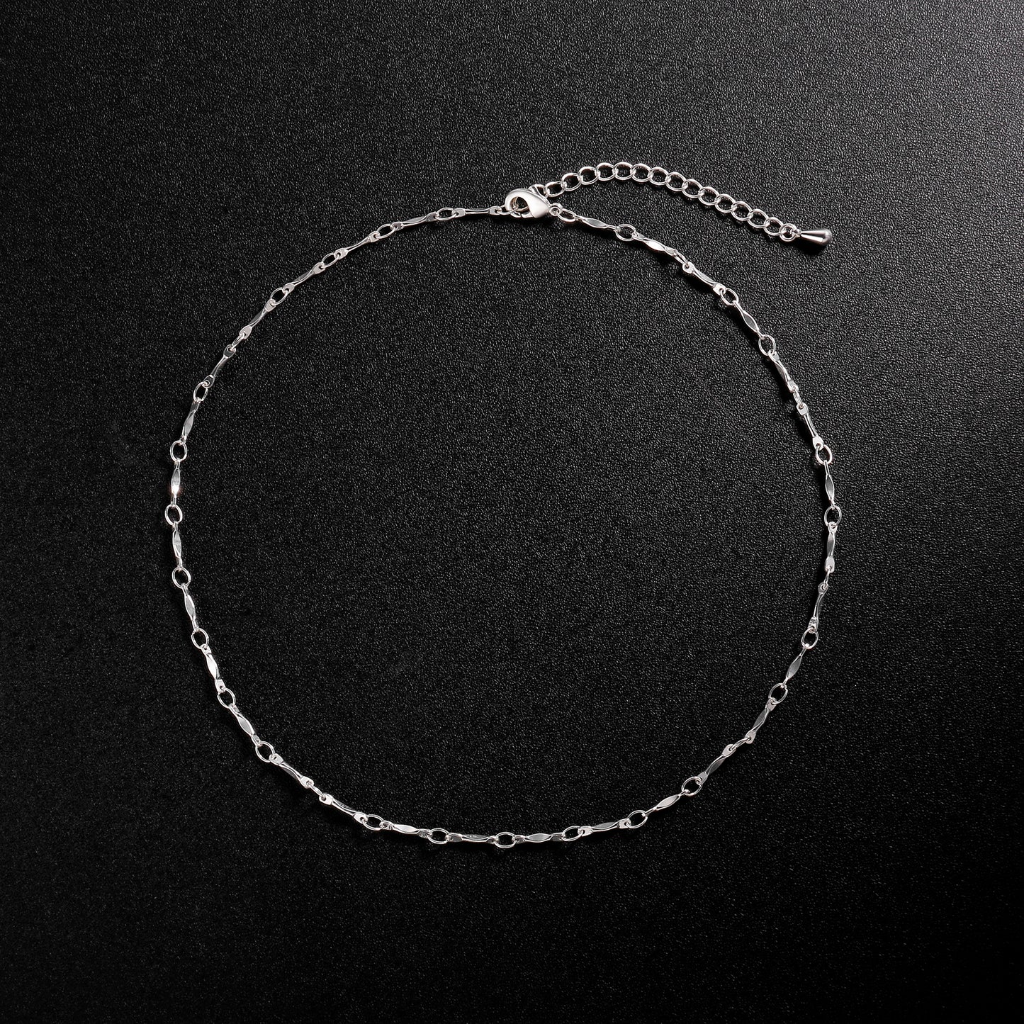 TASISO Silver Dainty Bone Chain Choker Necklace Bar Link Chain