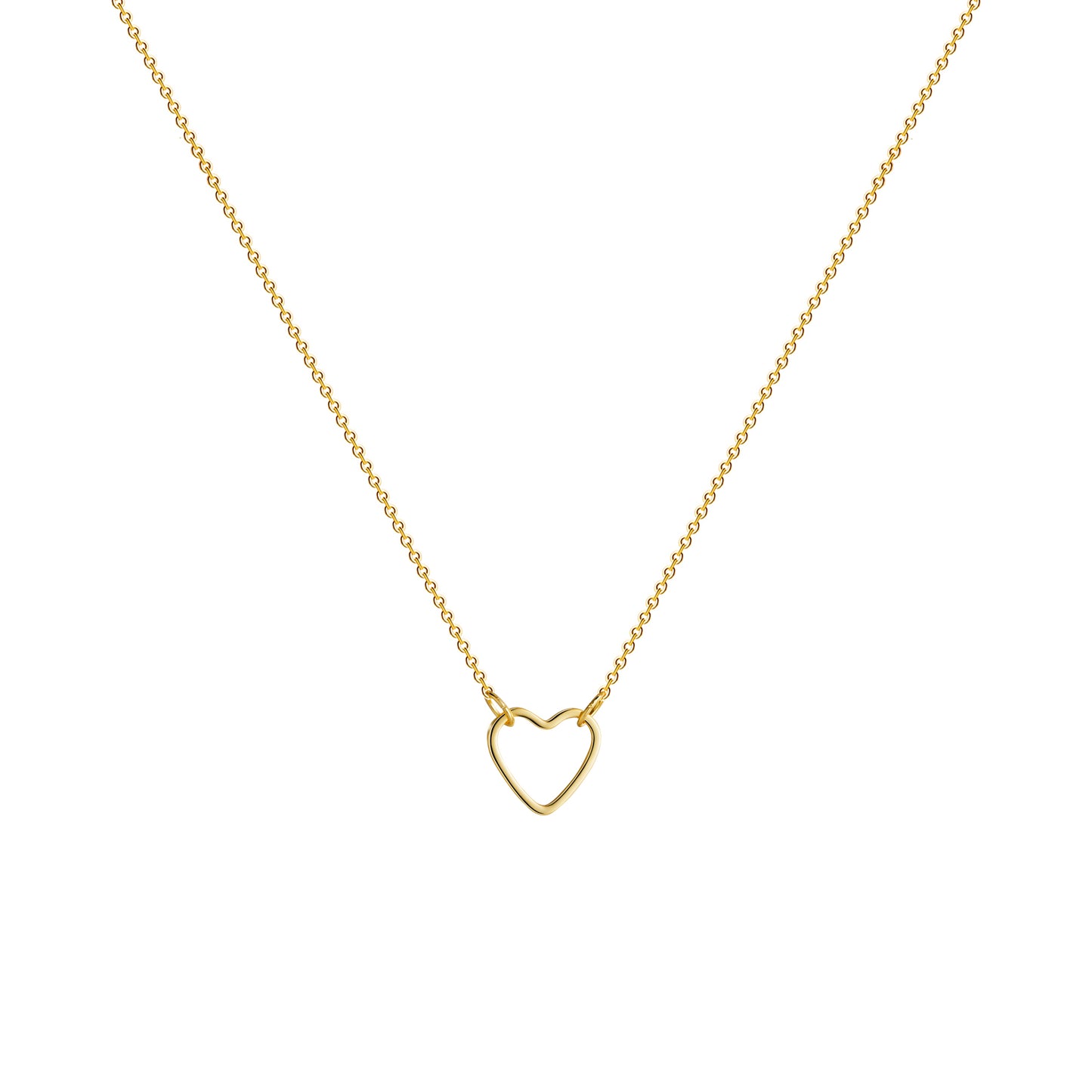 TASISO 14K Gold Plated Hollow Heart Shape Pendant Necklace