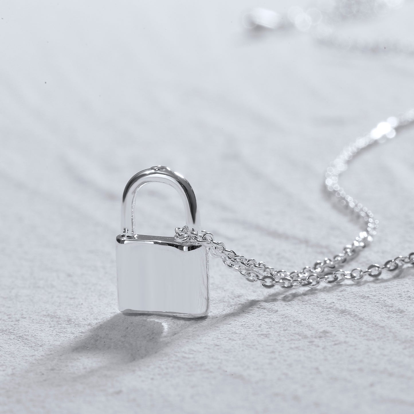 TASISO Tiny Lock Padlock Pendant Necklace