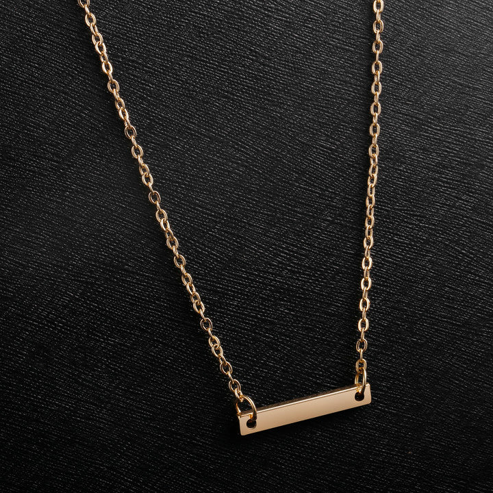 TASISO 14K Gold Plated Bar Pendant Necklace